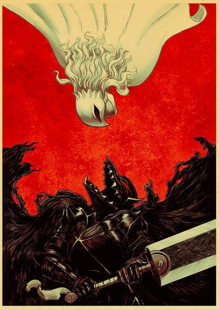 BERSERK Posters Retro Kraft Paper Vintage Room Home Bar Cafe Decor Aesthetic Art Wall Painting.jpg 640x640 23 - Berserk Merch