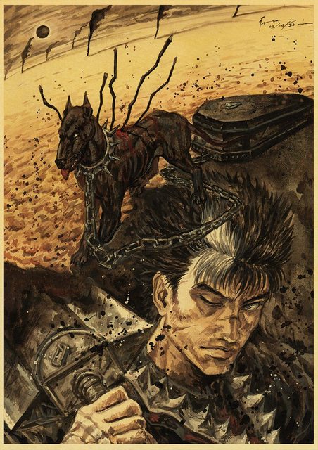 BERSERK Posters Retro Kraft Paper Vintage Room Home Bar Cafe Decor Aesthetic Art Wall Painting.jpg 640x640 27 - Berserk Merch