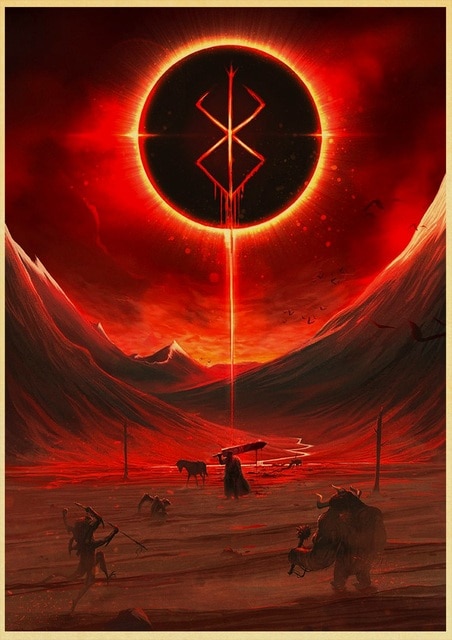 BERSERK Posters Retro Kraft Paper Vintage Room Home Bar Cafe Decor Aesthetic Art Wall Painting.jpg 640x640 5 - Berserk Merch