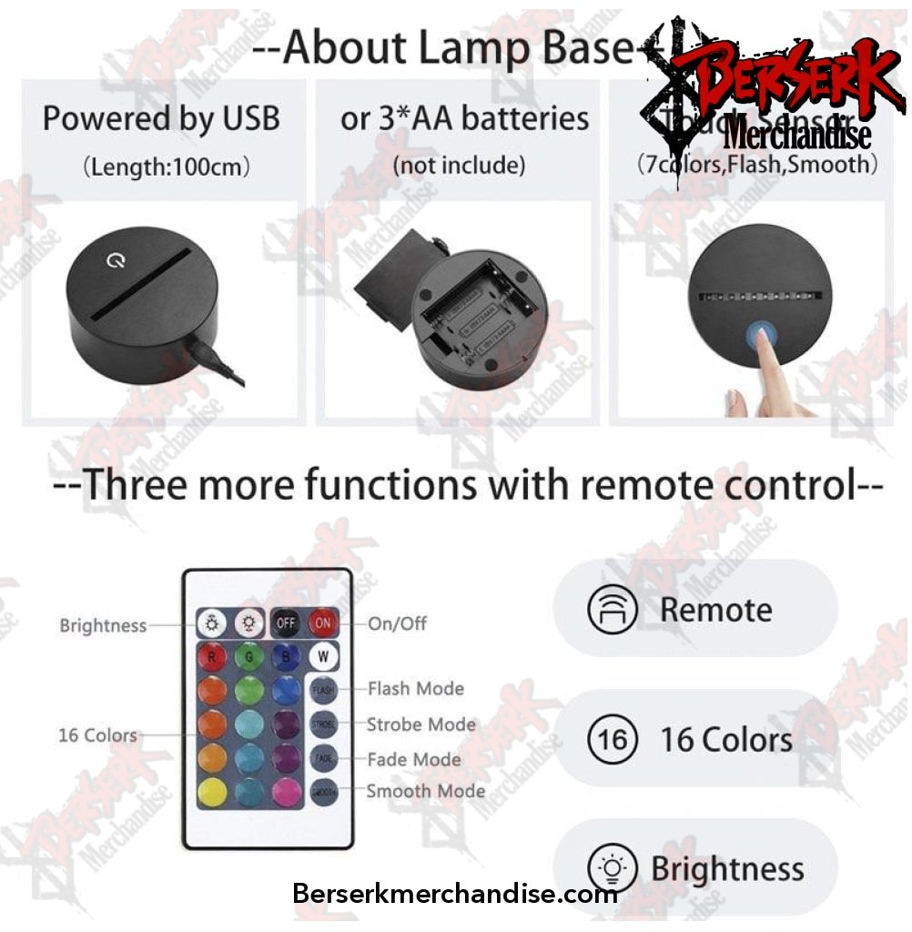 decor berserk anime led night light 268 - Berserk Merch