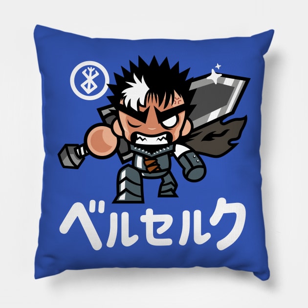 Chibiguts Iv Collab With Evasinmas Throw Pillow Official Berserk Merch