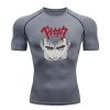 Anime Berserk Guts GYM Compression Tshirts Running Fitness Tight Sportswear Short Sleeve Summer Breathable Sport Top - Berserk Merch