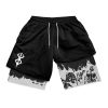 Anime Berserk Performance Shorts 3D Print Sport Running 2 in 1 Gym Shorts Training Men s 1 - Berserk Merch