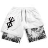 Anime Berserk Shorts Men 2 In 1 Bilayer Casual Sport Shorts Quick Dry Running Summer Jogging - Berserk Merch
