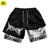 Athletic Quick Dry 2 in 1 Compression Shorts for Men Stylish Manga Anime Berserk Gym Workout - Berserk Merch