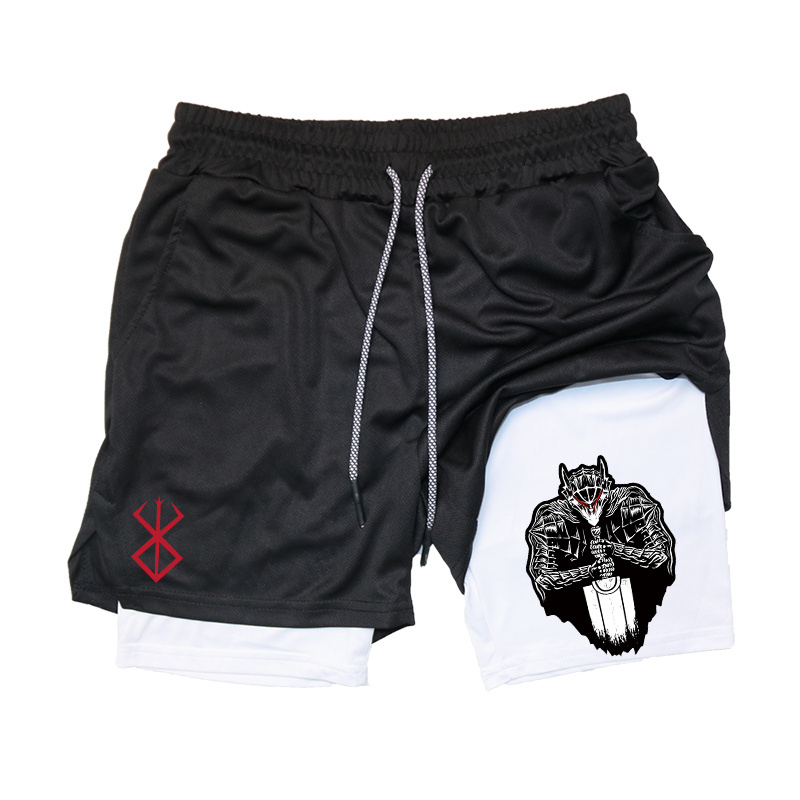 Berserk Athletic Compression Shorts for Men 2 in 1 Performance Gym Shorts with Pockets Quick Dry 1 - Berserk Merch