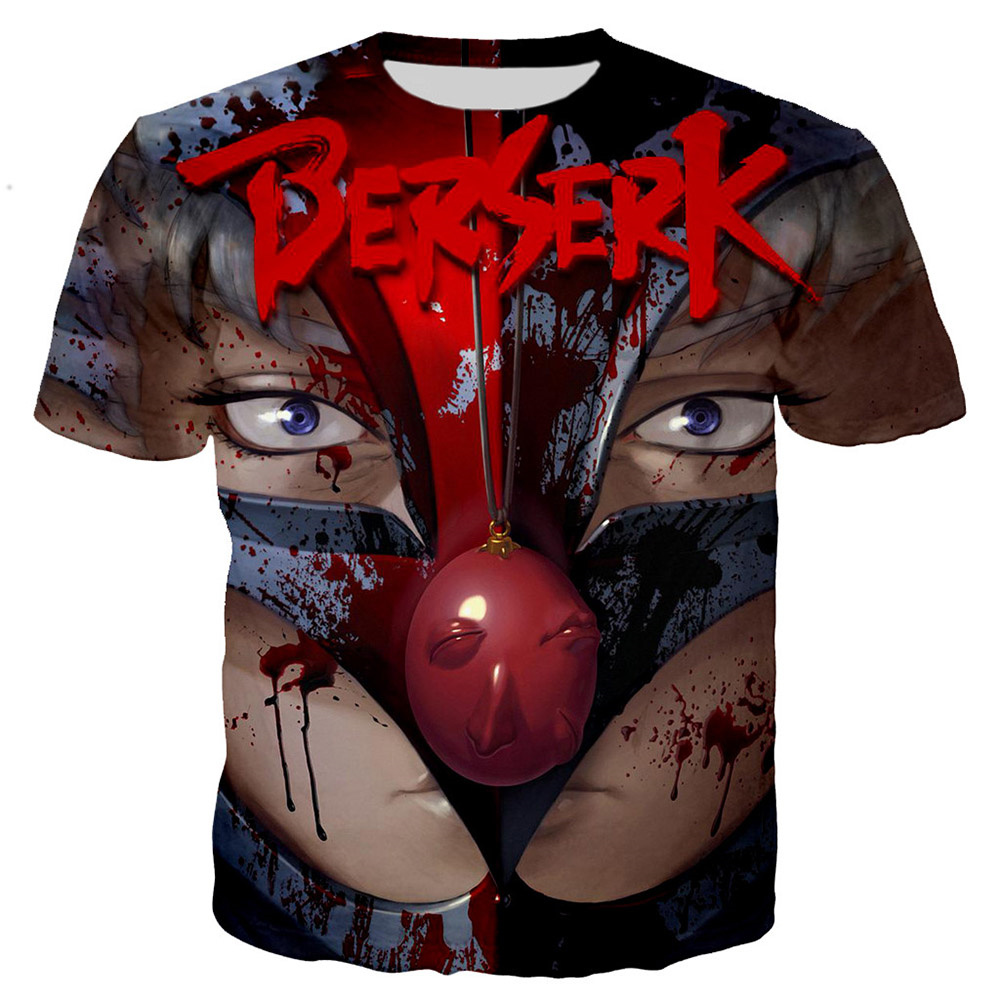 Tshirts Manga Berserk 3D Printed Summer Tees Streetwear Crew Neck Short Sleeve Cartoons TShirt Oversized Men 1 - Berserk Merch
