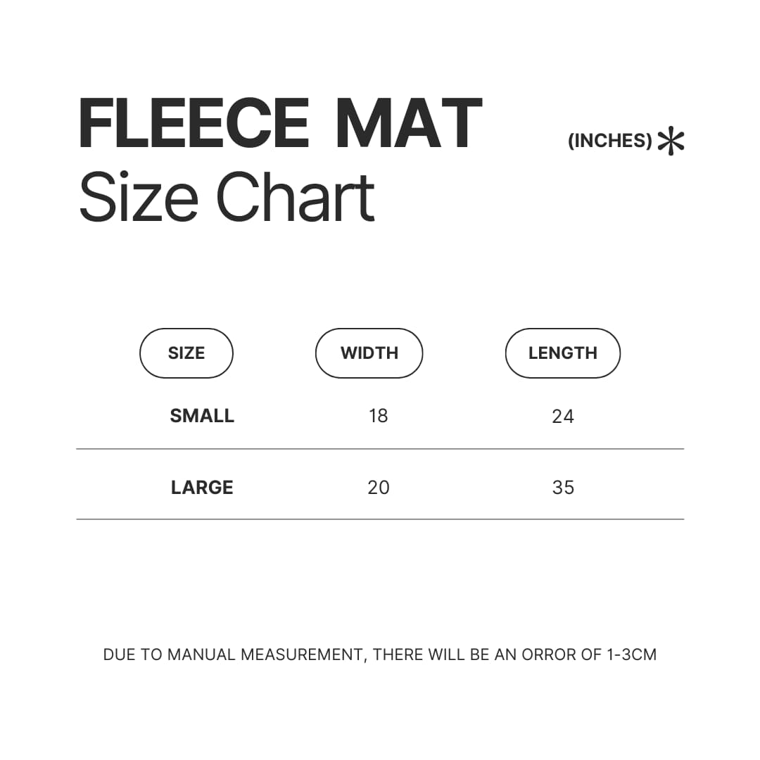 Fleece Mat Size Chart - Berserk Merch