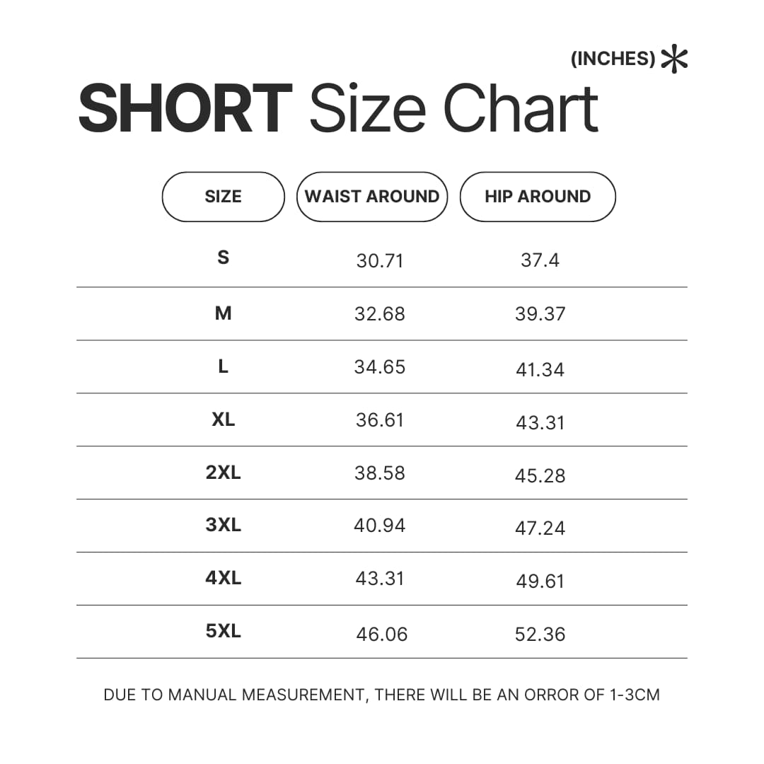 Short Size Chart - Berserk Merch