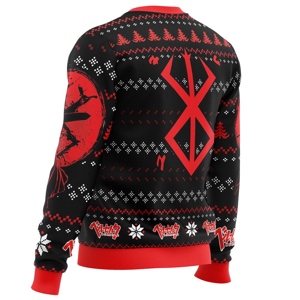 Christmas Red Guts Berzerk men sweatshirt SIDE BACK mockup - Berserk Merch